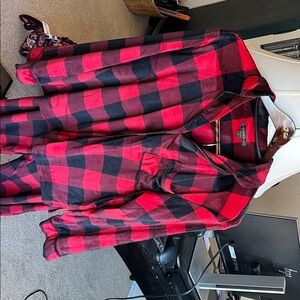 Donna Karan Red and Black Plaid Pajama Set